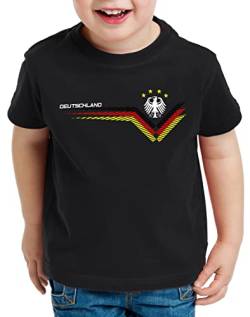 style3 Deutschland EM 2024 Kinder T-Shirt Fan Germany Fußball Europameisterschaft Mannschaft Trikot, Farbe:Schwarz, Größe:116 von style3