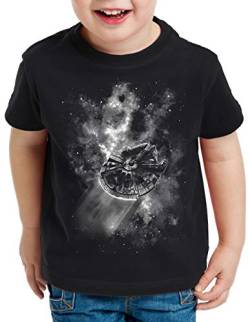 style3 Falcon in Space T-Shirt für Kinder rasender Falke, Größe:164 von style3