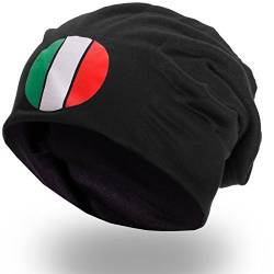 style3 Fan Slouch Beanie mit Nationalfarben verschiedener Länder Mütze aus weichem Jersey Unisex EM WM Olympia Veranstaltungen, Farbe:Italien von style3