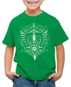 style3 Hyrule Wappen T-Shirt für Kinder link Gamer, Farbe:Grün, Größe:152 von style3