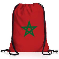 style3 Marokko Turnbeutel Rucksack Tasche Morocco Flagge WM EM Sport Beutel Festival Fahne Uni Schule Bunt von style3