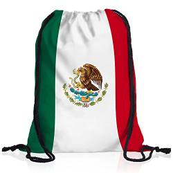 style3 Mexiko Turnbeutel Rucksack Tasche Mexico Flagge WM EM Sport Beutel Festival Fahne Uni Schule Bunt von style3