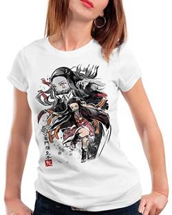 style3 Nezuko Sumi-E Damen T-Shirt Demon Anime Japan Manga, Größe:M von style3