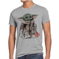 style3 Print-Shirt Herren T-Shirt Dagobah Baby yoda mando tv serie von style3