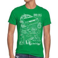 style3 Print-Shirt Herren T-Shirt Delorean DMC-12 zurück zukunft in die to the future back bluray von style3