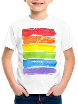 style3 Regenbogenflagge T-Shirt für Kinder LGBT Liebe toleranz, Größe:104 von style3