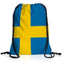 style3 Schweden Turnbeutel Rucksack Tasche Sweden Flagge WM EM Sport Beutel Festival Fahne Uni Schule Bunt von style3