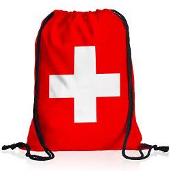 style3 Schweiz Turnbeutel Rucksack Tasche Switzerland Flagge WM EM Sport Beutel Festival Fahne Uni Schule Bunt von style3