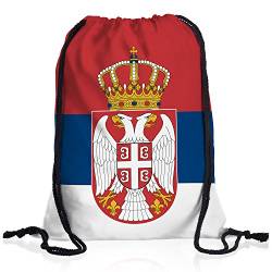 style3 Serbien Turnbeutel Rucksack Tasche Serbia Flagge WM EM Sport Beutel Festival Fahne Uni Schule Bunt von style3