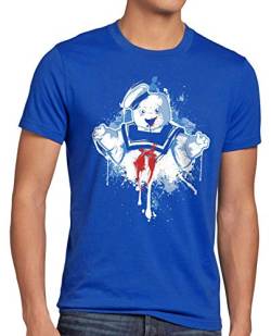 style3 Stay Puft Marshmallow Mann T-Shirt Herren geisterjäger schaumzucker, Größe:XL, Farbe:Blau von style3