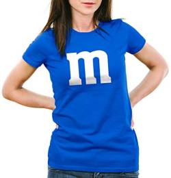 style3 m Damen T-Shirt für Fasching und Karneval Gruppen-Kostüm Paar-Verkleidung JGA Party, Farbe:Blau, Größe:L von style3