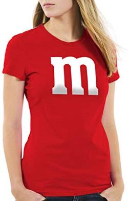 style3 m Damen T-Shirt für Fasching und Karneval Gruppen-Kostüm Paar-Verkleidung JGA Party, Farbe:Rot, Größe:2XL von style3