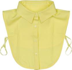 styleBREAKER Damen Blusenkragen Einsatz mit Knopfleiste Unifarben, Kragen für Blusen und Pullover 08020004, Farbe:Gelb von styleBREAKER