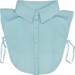 styleBREAKER Damen Blusenkragen Einsatz mit Knopfleiste Unifarben, Kragen für Blusen und Pullover 08020004, Farbe:Hellblau von styleBREAKER