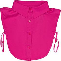 styleBREAKER Damen Blusenkragen Einsatz mit Knopfleiste Unifarben, Kragen für Blusen und Pullover 08020004, Farbe:Pink von styleBREAKER