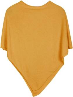 styleBREAKER Damen Feinstrick Poncho in Unifarben, leicht asymmetrischer Schnitt, Ärmellos, Rundhals 08010042, Farbe:Gelb von styleBREAKER