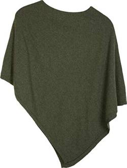 styleBREAKER Damen Feinstrick Poncho in Unifarben, leicht asymmetrischer Schnitt, Ärmellos, Rundhals 08010042, Farbe:Oliv von styleBREAKER