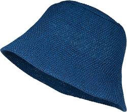 styleBREAKER Damen Fischerhut aus luftig gewebtem Papierstroh, Faltbarer Knautschhut, Sonnenhut, Bucket Hat 04025032, Farbe:Blau von styleBREAKER