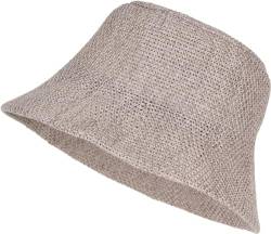 styleBREAKER Damen Fischerhut aus luftig gewebtem Papierstroh, Faltbarer Knautschhut, Sonnenhut, Bucket Hat 04025032, Farbe:Grau von styleBREAKER