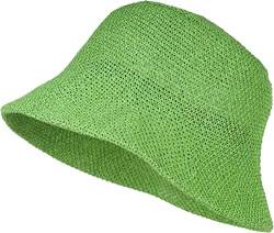 styleBREAKER Damen Fischerhut aus luftig gewebtem Papierstroh, Faltbarer Knautschhut, Sonnenhut, Bucket Hat 04025032, Farbe:Grün von styleBREAKER