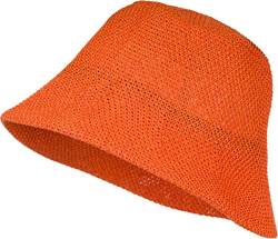 styleBREAKER Damen Fischerhut aus luftig gewebtem Papierstroh, Faltbarer Knautschhut, Sonnenhut, Bucket Hat 04025032, Farbe:Orange von styleBREAKER