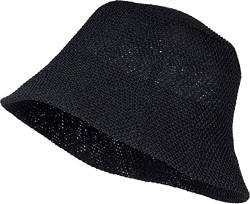 styleBREAKER Damen Fischerhut aus luftig gewebtem Papierstroh, Faltbarer Knautschhut, Sonnenhut, Bucket Hat 04025032, Farbe:Schwarz von styleBREAKER