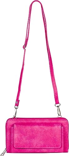 styleBREAKER Damen Handy Geldbörse mit Reißverschluss und Schultergurt, Umhängetasche, Handytasche, Crossbag 02040157, Farbe:Pink von styleBREAKER