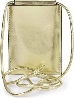 styleBREAKER Damen Handy Umhängetasche in Metallic, Schultertasche, Handy-Tragetasche, Mini Bag 02012307, Farbe:Gold von styleBREAKER