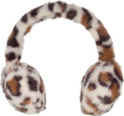 styleBREAKER Damen Ohrenwärmer mit Leoparden Muster, warme kuschlig weiche Winter Ohrenschützer, Kunstfell Earmuffs 04026065, Farbe:Beige von styleBREAKER