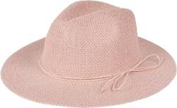 styleBREAKER Damen Panama Sonnenhut mit dünnem Hutband, Strohhut, Schlapphut, Sommerhut, Fedora Hut 04025040, Farbe:Rose von styleBREAKER