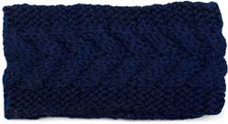 styleBREAKER Damen Stirnband Grobstrick mit Zopfmuster, gestrickt, Haarband, Headband 04026005, Farbe:Midnight-Blue von styleBREAKER