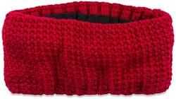 styleBREAKER Damen Stirnband in feiner Häkel Optik einfarbig, Thermo Fleece Futter, Uni Winter Headband 04026051, Farbe:Weinrot von styleBREAKER