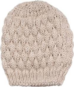 styleBREAKER Damen Strick Beanie Mütze mit Bubblemuster, Einfarbige Winter, Raspberry Pattern Strickmütze 04024193, Farbe:Beige von styleBREAKER