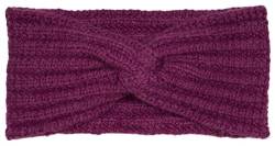 styleBREAKER Damen Strick Stirnband mit Rippstrickmuster und Twist Knoten, Rippmuster, warmes Winter Haarband, Headband 04026059, Farbe:Violett von styleBREAKER