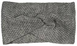 styleBREAKER Damen Strick Stirnband mit Waffelpatent Strickmuster und Twist Knoten, warmes Winter Haarband, Headband 04026060, Farbe:Grau von styleBREAKER