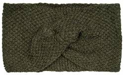 styleBREAKER Damen Strick Stirnband mit Waffelpatent Strickmuster und Twist Knoten, warmes Winter Haarband, Headband 04026060, Farbe:Oliv von styleBREAKER