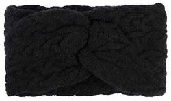 styleBREAKER Damen Strick Stirnband mit Zopfmuster und Twist Knoten, warmes Winter Haarband, Headband, gestrickt 04026044, Farbe:Schwarz von styleBREAKER