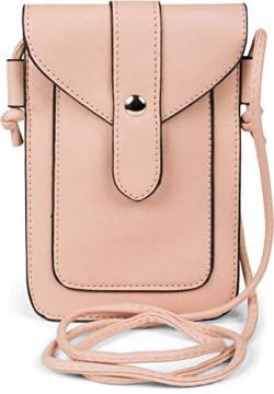 styleBREAKER Damen Touchscreen Handytasche einfarbig mit Druckknopf, Schultertasche, Umhängetasche, Mini Bag 02012369, Farbe:Rose von styleBREAKER