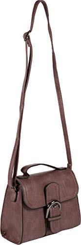 styleBREAKER Damen Umhängetasche Minibag mit Deko Schnalle, verstellbarer Tragegurt, Einfarbige Handtasche 02012357, Farbe:Mauve von styleBREAKER