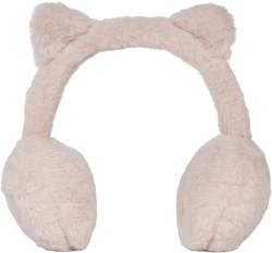 styleBREAKER Kinder Ohrenwärmer aus Plüsch mit Öhrchen, warme kuschlig weiche Winter Ohrenschützer, Earmuffs 04026067, Farbe:Beige von styleBREAKER