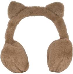 styleBREAKER Kinder Ohrenwärmer aus Plüsch mit Öhrchen, warme kuschlig weiche Winter Ohrenschützer, Earmuffs 04026067, Farbe:Taupe von styleBREAKER