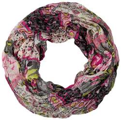 styleBREAKER Loop Schlauchschal mit Blumen Alloverprint Mustermix, Crash and Crinkle, Paisley, Punkte, Blüten, Rosen 01014008, Farbe:Grau von styleBREAKER