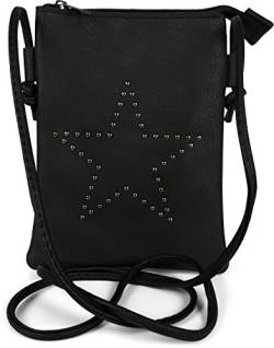 styleBREAKER Mini Bag Umhängetasche mit Nieten in Stern Form, Schultertasche, Handtasche, Tasche, Damen 02012235, Farbe:Schwarz von styleBREAKER