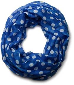 styleBREAKER Punkte Muster Loop Schlauchschal, Polka Dots, Damen 01016043, Farbe:Blau von styleBREAKER