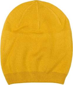 styleBREAKER Unisex Feinstrick Beanie Mütze Einfarbig mit Rippbündchen, Doppellagige Winter Strickmütze warm 04024195, Farbe:Curry von styleBREAKER