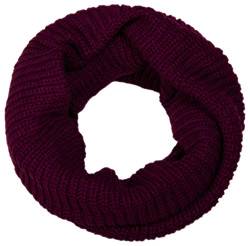 styleBREAKER Unisex Feinstrick Schal, einfarbiger Loop Schlauchschal, Feinripp Winter Strickschal, Loopschal 01018112, Farbe:Bordeaux-Violett von styleBREAKER