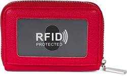 styleBREAKER Unisex Karten Geldbörse Einfarbig mit umlaufendem Reißverschluss und RFID Schutz, Portemonnaie 02040155, Farbe:Rot von styleBREAKER