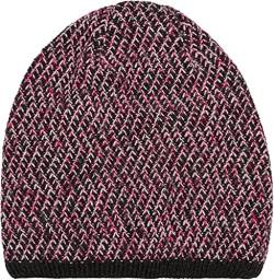 styleBREAKER Unisex Strick Beanie Mütze mit Buntem Dreieck Muster, Thermo-Fleece Innenfutter, Winter Strickmütze 04024189, Farbe:Dunkelgrau-Pink von styleBREAKER