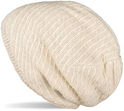 styleBREAKER Unisex Strick Beanie Mütze mit Thermo-Fleece Innenfutter, Einfarbige Winter, Uni Strickmütze 04024176, Farbe:Beige von styleBREAKER