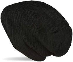 styleBREAKER Unisex Strick Beanie Mütze mit Thermo-Fleece Innenfutter, Einfarbige Winter, Uni Strickmütze 04024176, Farbe:Schwarz von styleBREAKER